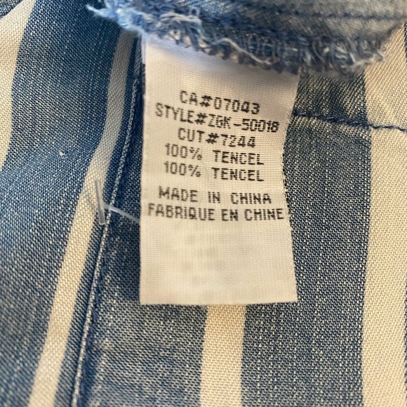 Velvet Heart chambray tunic shirt dress striped pattern adjustable long sleeves - Picture 11 of 11